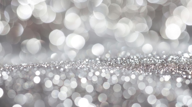 Light and sparkle dance in shimmering silver bokeh