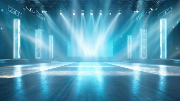 Light Stage with Spotlights in a Dark Room