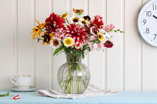 Light summer still life with flowers