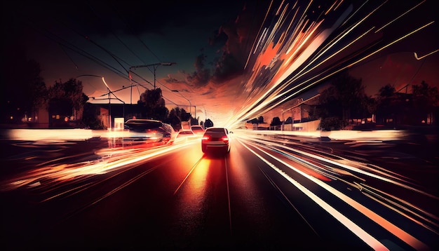 Light trails from car motion ai based