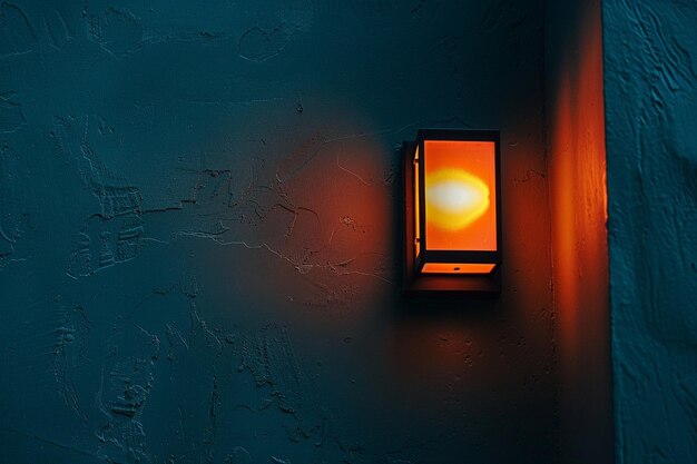 Photo a light on the wall with orange lights