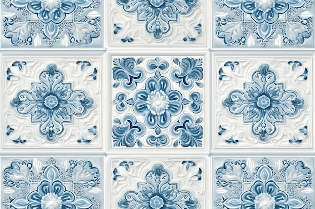 Photo lightblue background tiles wall pattern backgrounds white