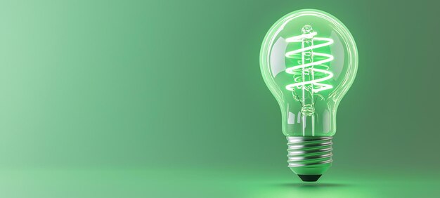 Photo lightbulb green energy power esg concept with free copy space