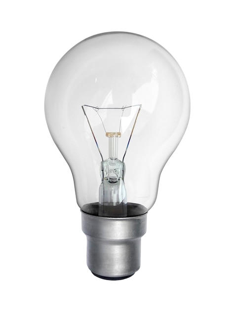 Lighted bulb isolated on white background