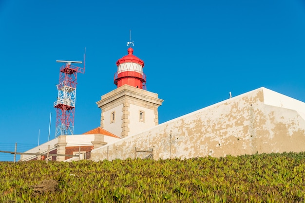 Lighthouse on Cabo Da Roca westernmost extent of mainland Portugal continental Europe and the Eurasian land in Portugal