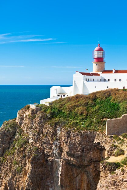 Photo lighthouse of cabo sao vicente sagres portugal