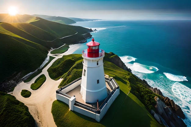 A lighthouse on the coast of new zealand