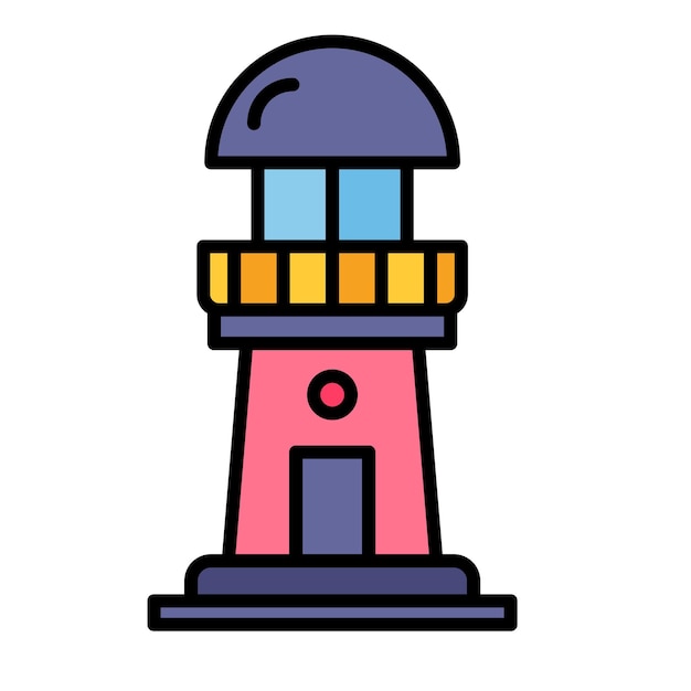 Lighthouse Flat Illustration