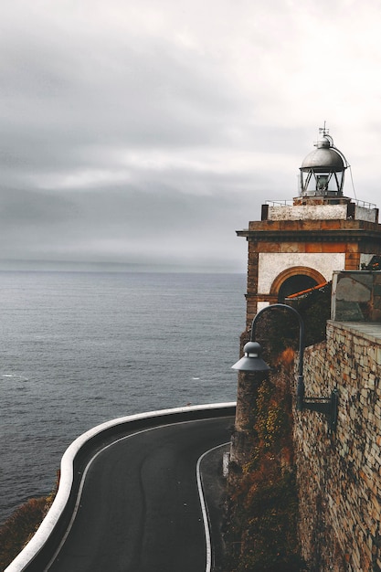 Lighthouse of Luarca in Asturias Spain