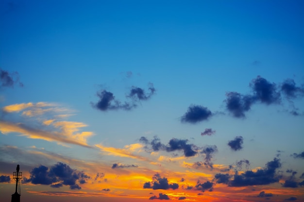 Lighthouse silhouette at sunset in Alghero harbor