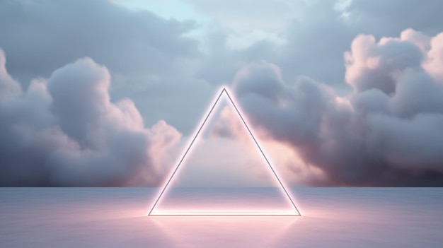 Lighting line a triangle in cloud background Generative AI image weber