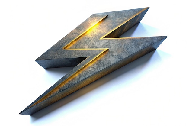 a lightning bolt is on a metal object