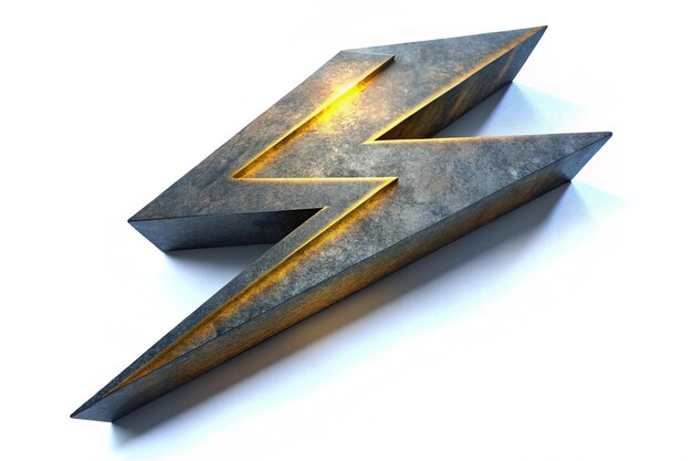 Photo a lightning bolt is on a metal object