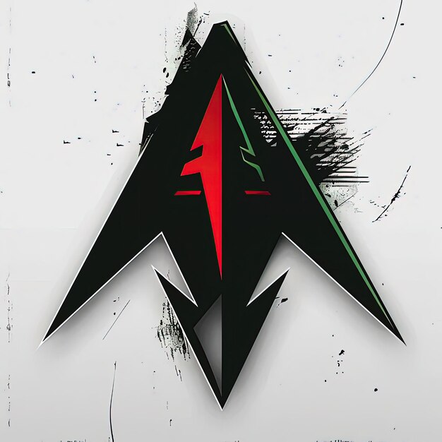 Photo a lightning bolt is on the top of a black and red triangle