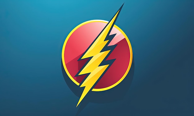 a lightning bolt logo for comic book design in the style of light red and dark azure