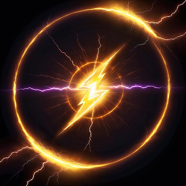 a lightning bolt with lightning bolts in the background