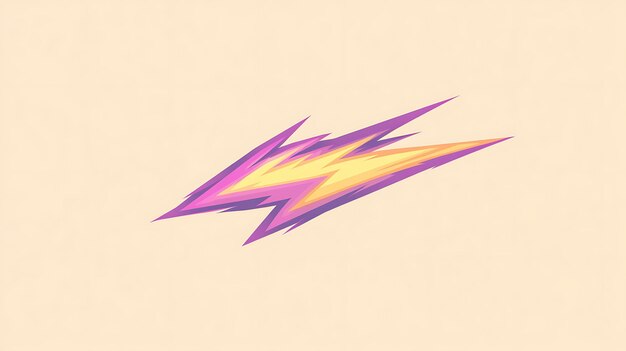 Photo a lightning bolt with a purple and yellow flash