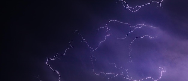 Lightning and clouds in the night storm