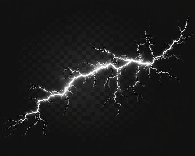 Photo lightning isolated on a black background glowy light effect purple thunderstorm for design purposes