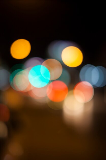 Lights of bokeh on black background