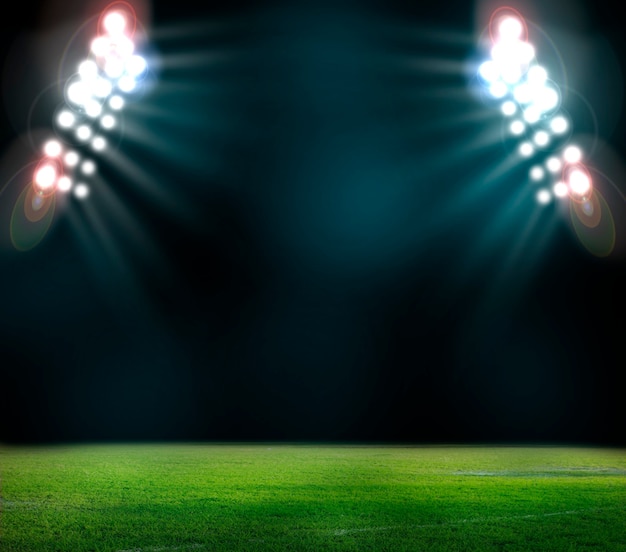 lights at night and stadium 3d rendering