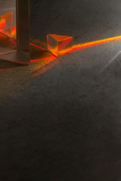 Lights prisms effect close up