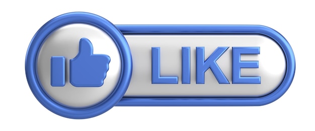 Like button Like icon 3D illustration