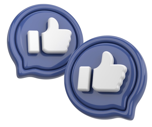 Like button Like icon 3D illustration