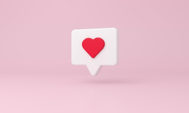 Like heart notification icon Social media notification on a pink background