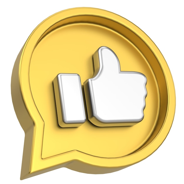 Like icon Like button 3D illustration