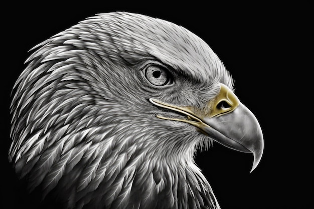 A likeness of a haliaeetus leucocephalus Latin white headed eagle