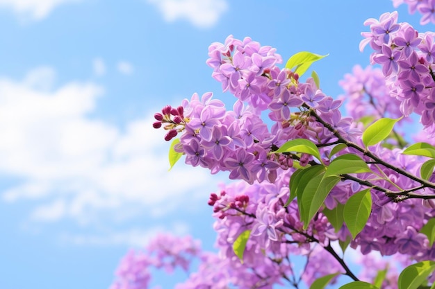 Lilac under blue sky