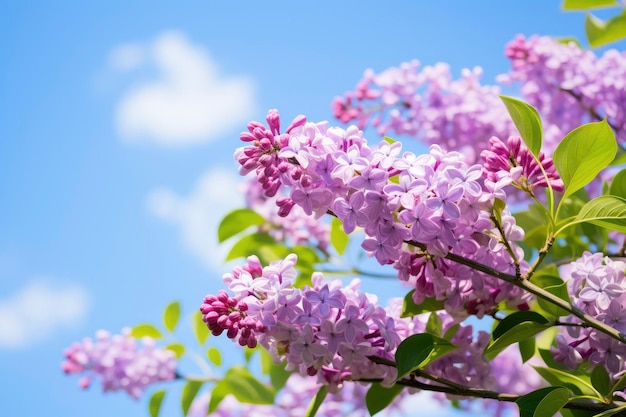 Lilac under blue sky