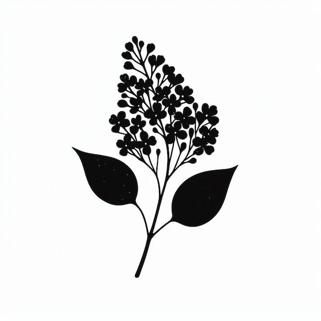 Photo lilac flower silhouette vector