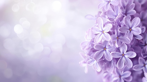 Photo lilac flowers bouquet with soft blurred background