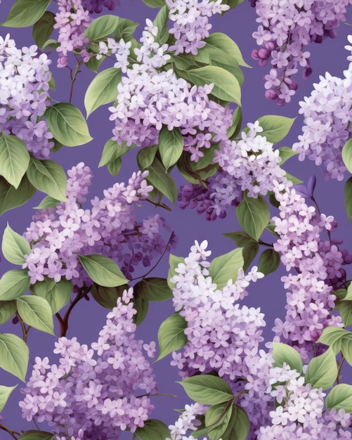 Lilac seamless pattern AI generative