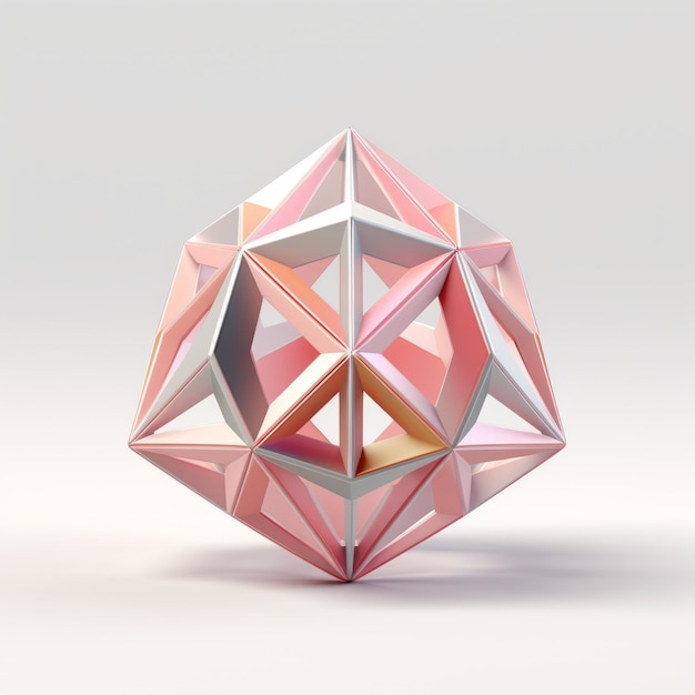 Lillith Abstract Geometrical Solid In Light Pink And Amber