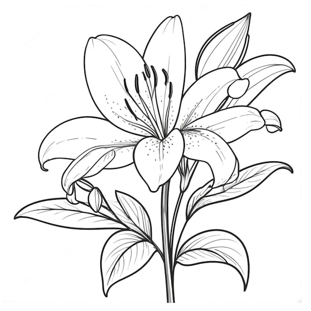 Photo lily coloring pages