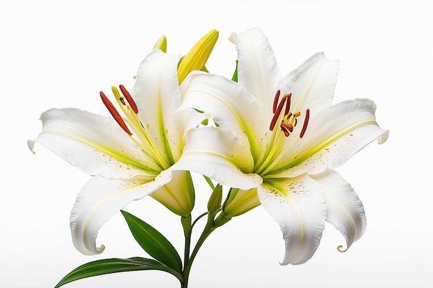 Lily flower on white