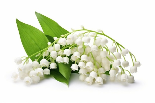 Lily of the valley isolated on white background convallaria flowers