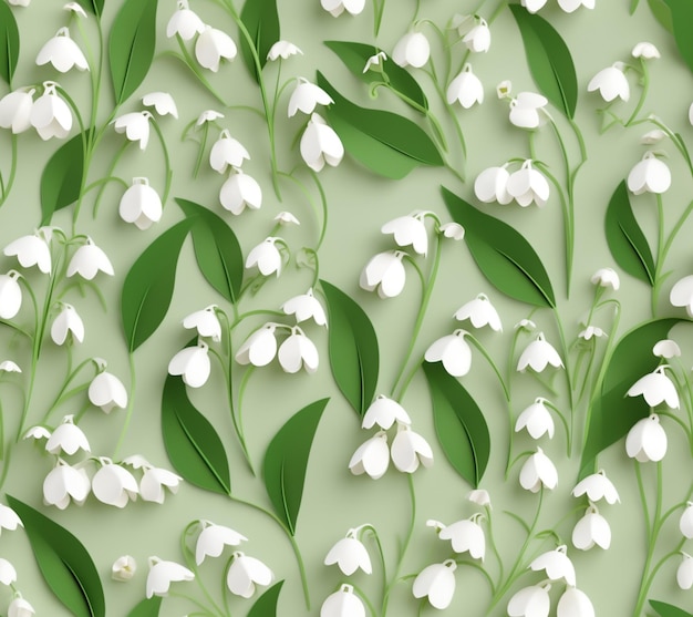 Photo lily of the valley pattern wallpaper