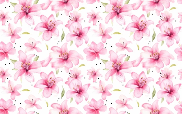 Lily Watercolor Seamless Pattern Background