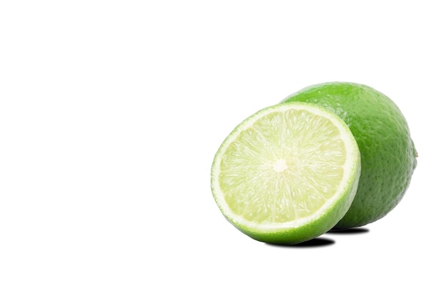 Lime in isolatedGreen lemonLemon isolated on white background with clipping pathcopy space