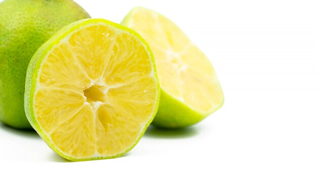 Lime slice isolated on white background with clipping path