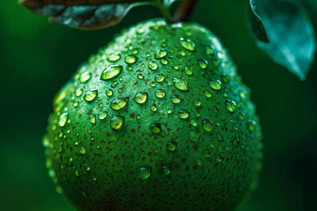 A lime with water droplets on it