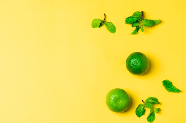 Lime on yellow backdrop