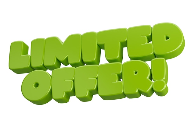 Limited offer 3d render text phrase inscription