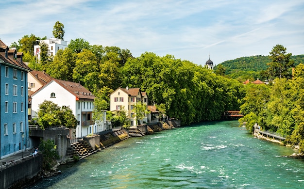 The Limmat river in Baden - Aargau, Switzerland