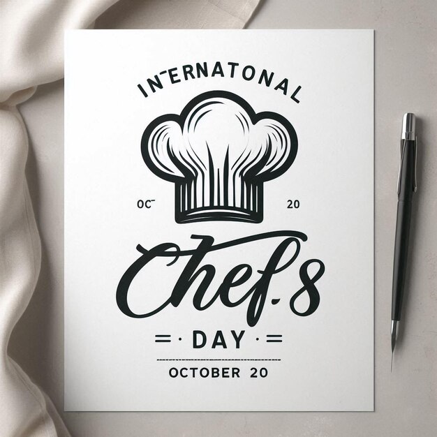 Photo line art of international chefs day good for international chefs day celebrate line art