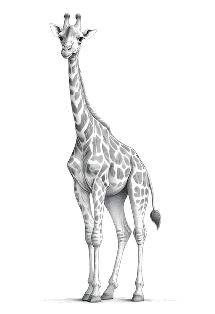 Photo a line drawing of giraffe